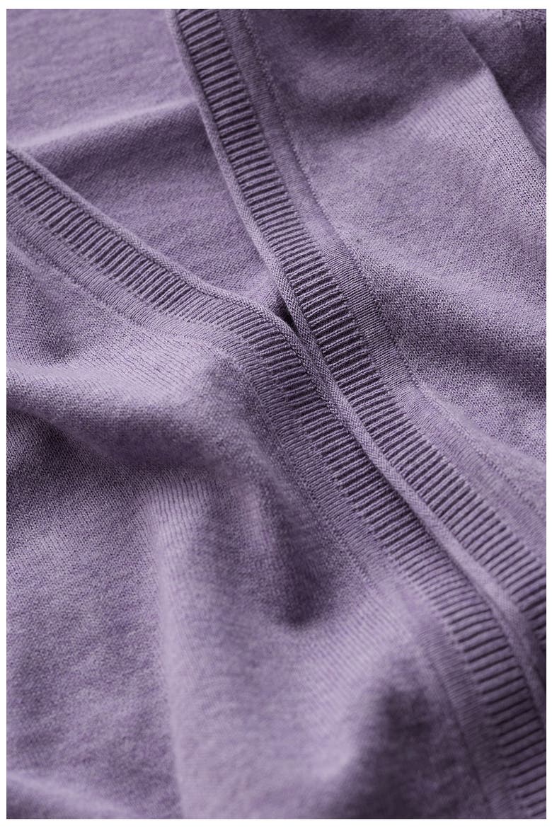 Vanessa Open Front Organic Cotton Crop Cardigan, Alternate, color, KNIT MELANGE BELLFLOWER