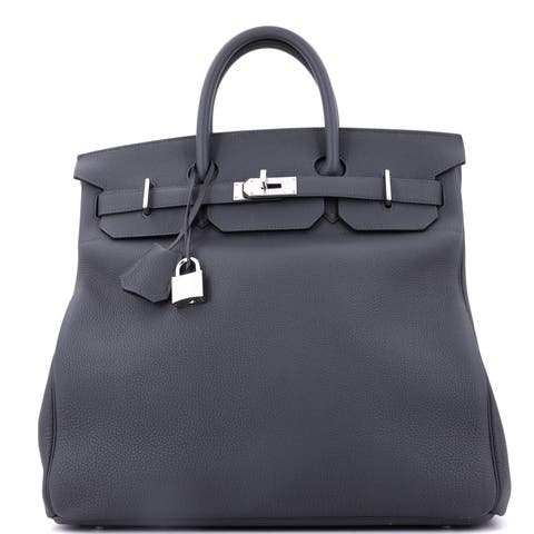 HAC Birkin Bag Grey Togo with Palladium Hardware 40