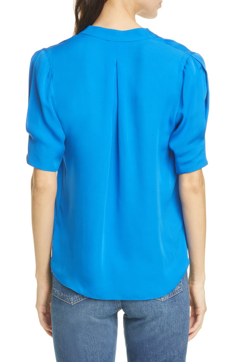 Ance Silk Blouse, Alternate, color, TILE BLUE
