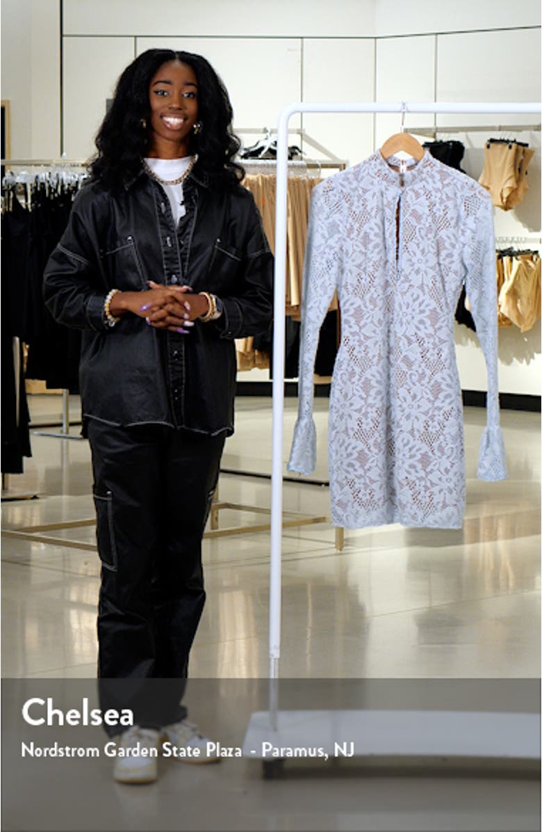 Brianna Long Sleeve Lace Body-Con Minidress, sales video thumbnail
