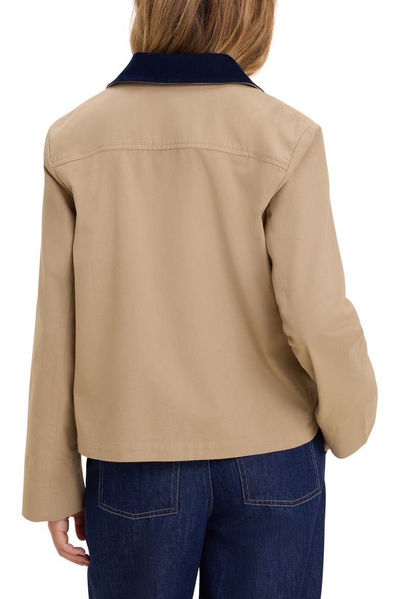 Corduroy Collar Twill Jacket, Alternate, color, CHINCHILLA