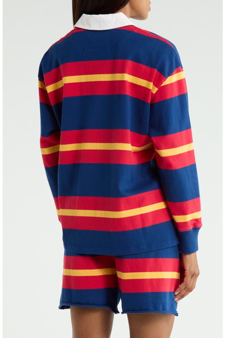 The Huddle Rugby Shirt, Alternate, color, ESTATE BLUE TANGO RED N BEESWA