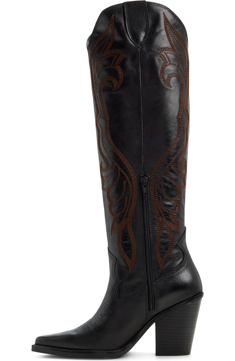 ALDO Revolve Pointed Toe Western Boot, Alternate, color, Black Combo