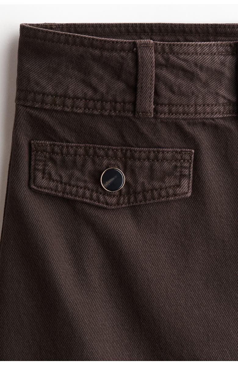 H&M A-line Denim Mini Skirt, Alternate, color, Dark Brown