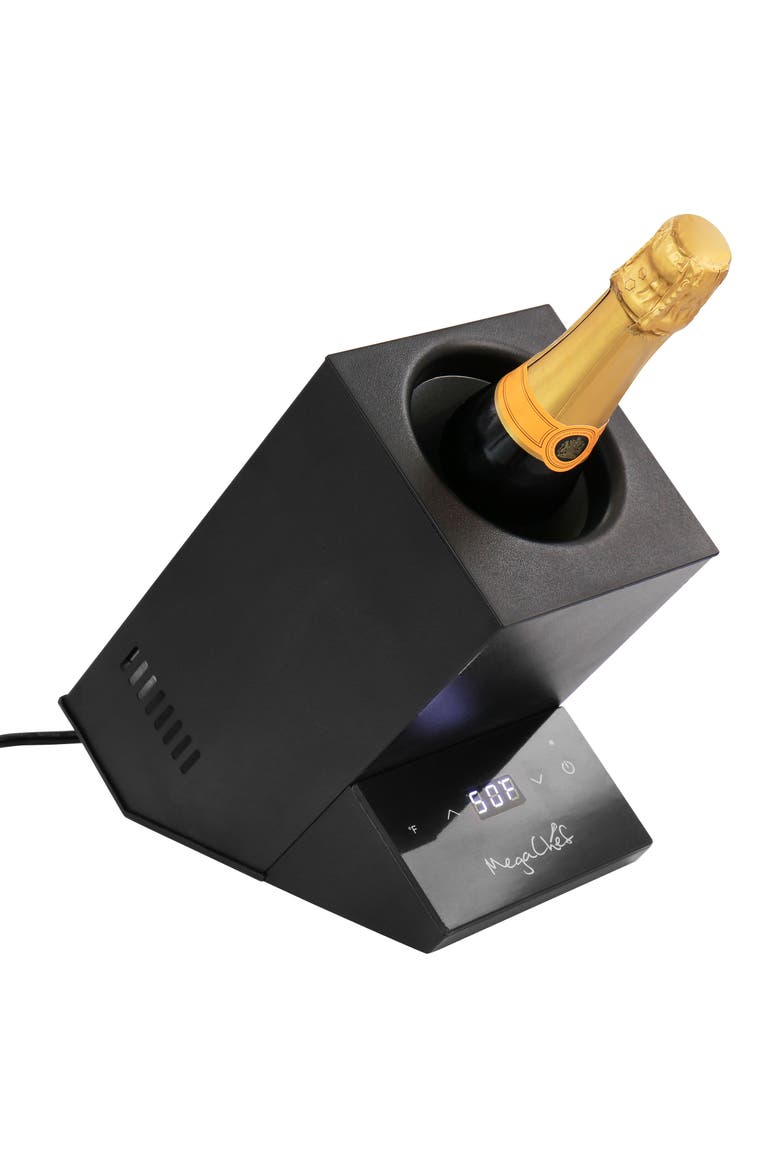 Electric Wine Chiller with Digital Display in Black, Main, color, Black
