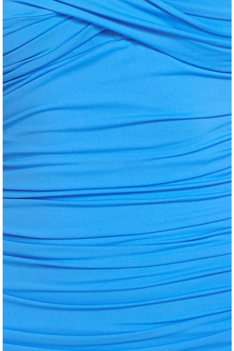 Twist Front Bandeau One-Piece Swimsuit, Alternate, color, BLUE SUEDE