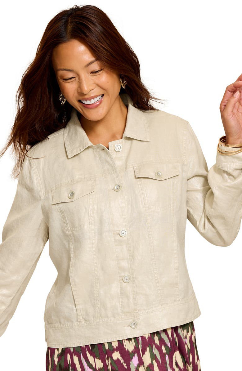 Tommy Bahama Two Palms Shimmer Linen Jacket, Alternate, color, Seedpearl