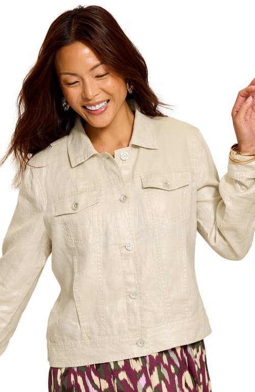 Tommy Bahama Two Palms Shimmer Linen Jacket In White