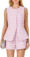 Endless Rose Tweed Peplum Vest