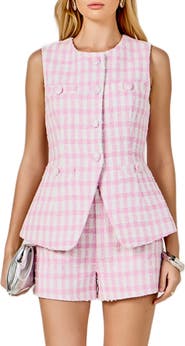 Endless Rose Tweed Peplum Vest
