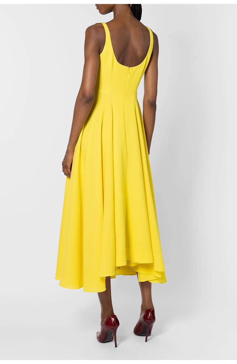 Roksanda Awn Crepe Floaty Midi Dress, Alternate, color, Jaune