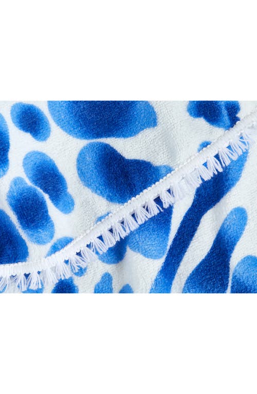 Depera Indigo Round Turkish Beach Towel In Blue
