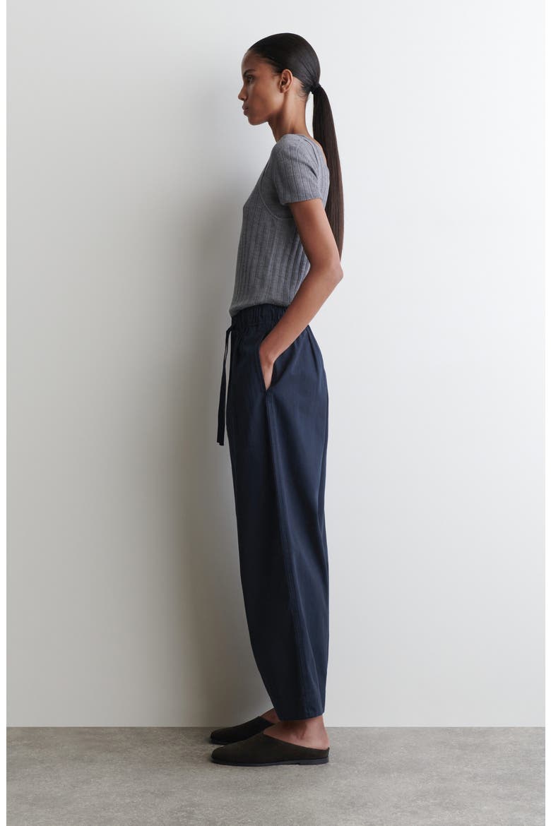 Cotton Herringbone Drawstring Pants, Alternate, color, BLUE DARK