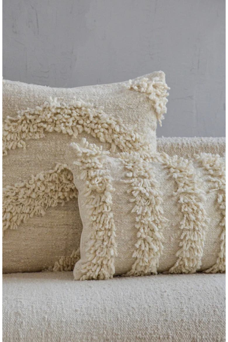 San Antonio Wool Pillow Cover, Alternate, color, Cream