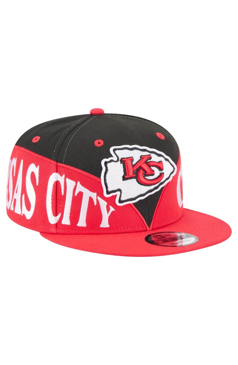 New Era Men's New Era  Black/Red Kansas City Chiefs Split 9FIFTY Snapback Hat, Main, color, 