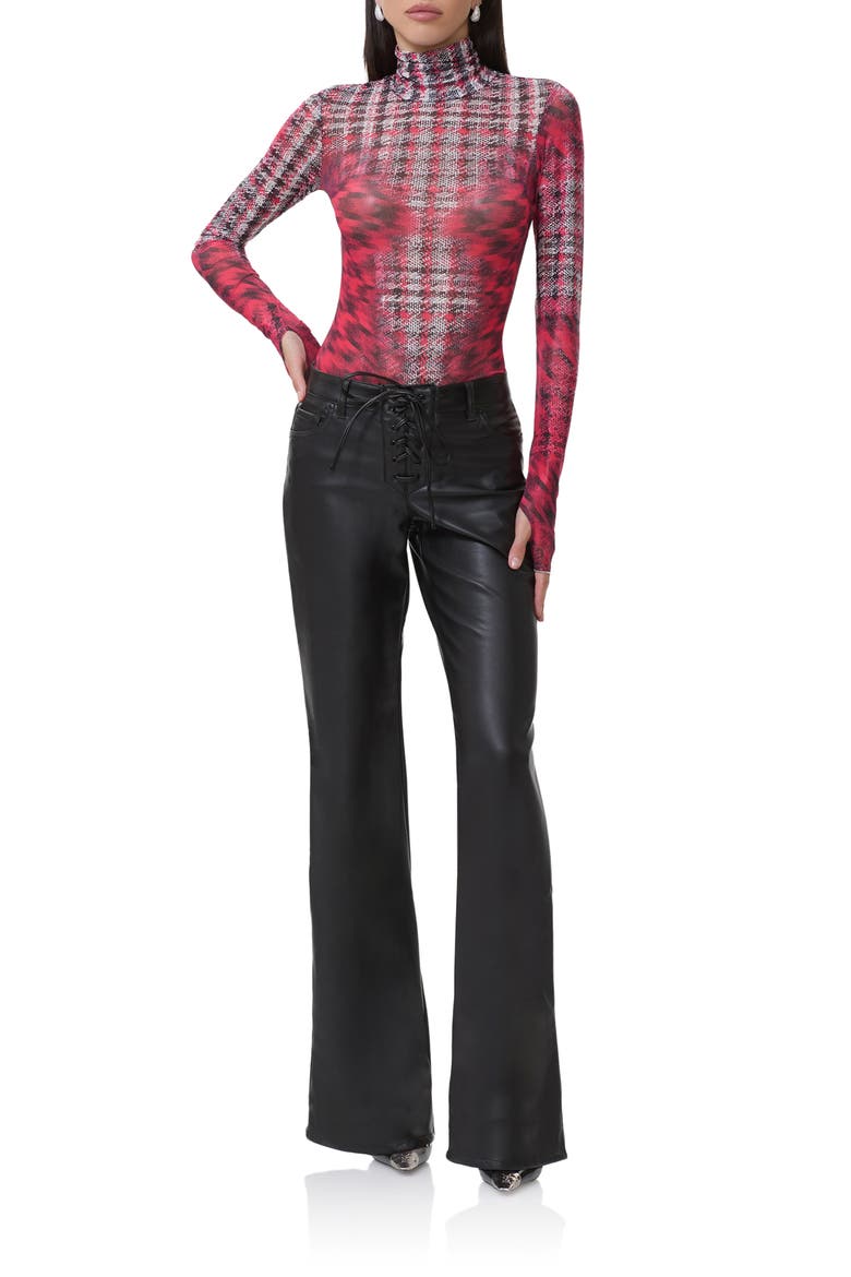 Dylan Flare Faux Leather Pants, Alternate, color, NOIR