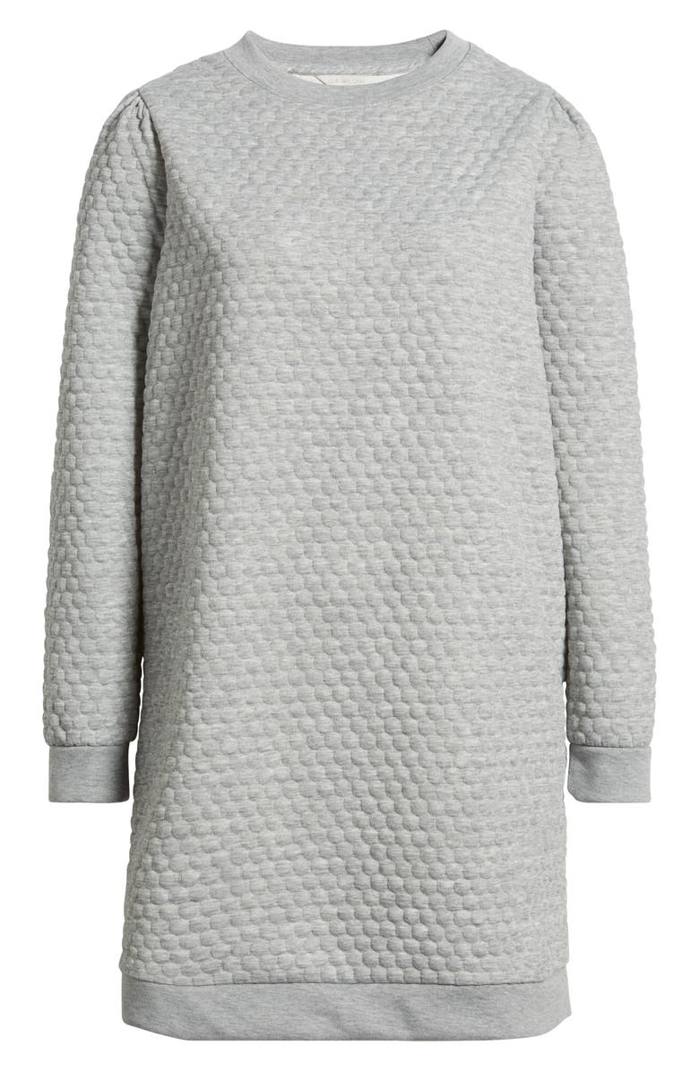 Caslon<sup>®</sup> Long Sleeve Quilted Sweatshirt Minidress, Alternate, color,