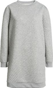 Caslon® Long Sleeve Quilted Sweatshirt Minidress