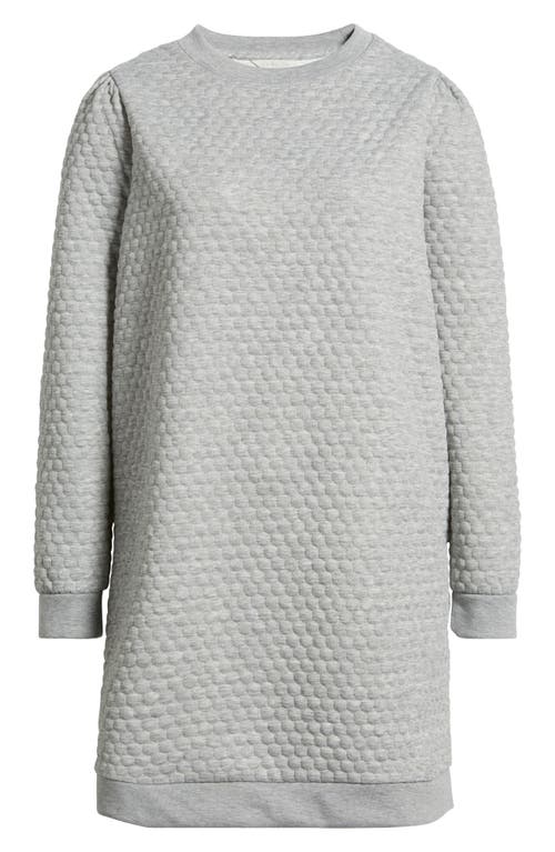 Caslonr Caslon(r) Long Sleeve Quilted Sweatshirt Minidress In Gray