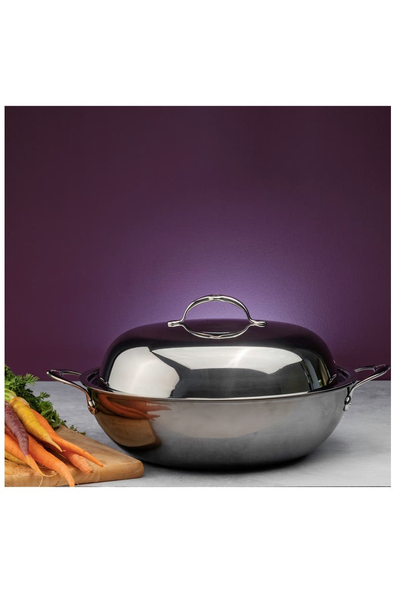 NanoBond 14-Inch Wok with Lid, Alternate, color, STAINLESS STEEL