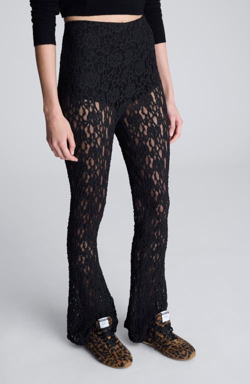 Kenneth Cole Pull-on Lace Flare Pants In Black