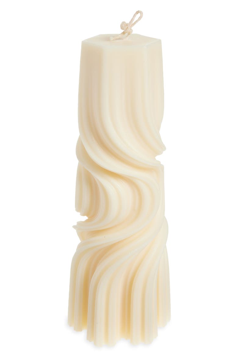 Swirl Pillar Candle, Main, color, IVORY