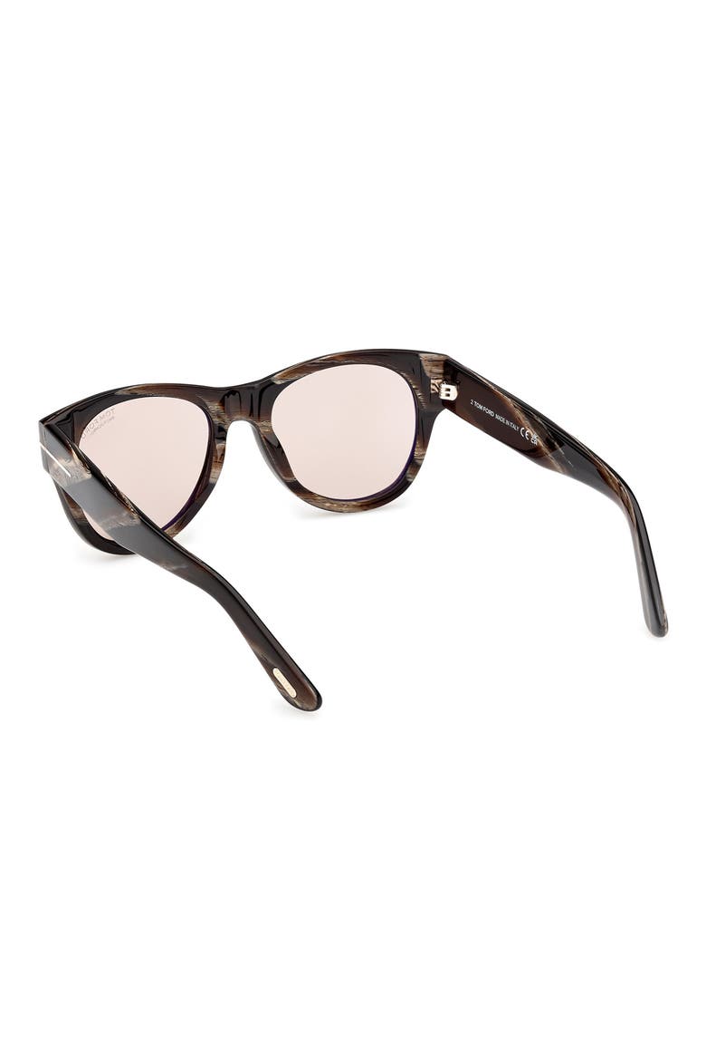 52mm Round Photochromic Sunglasses, Alternate, color, COLOURED HORN / BROWN