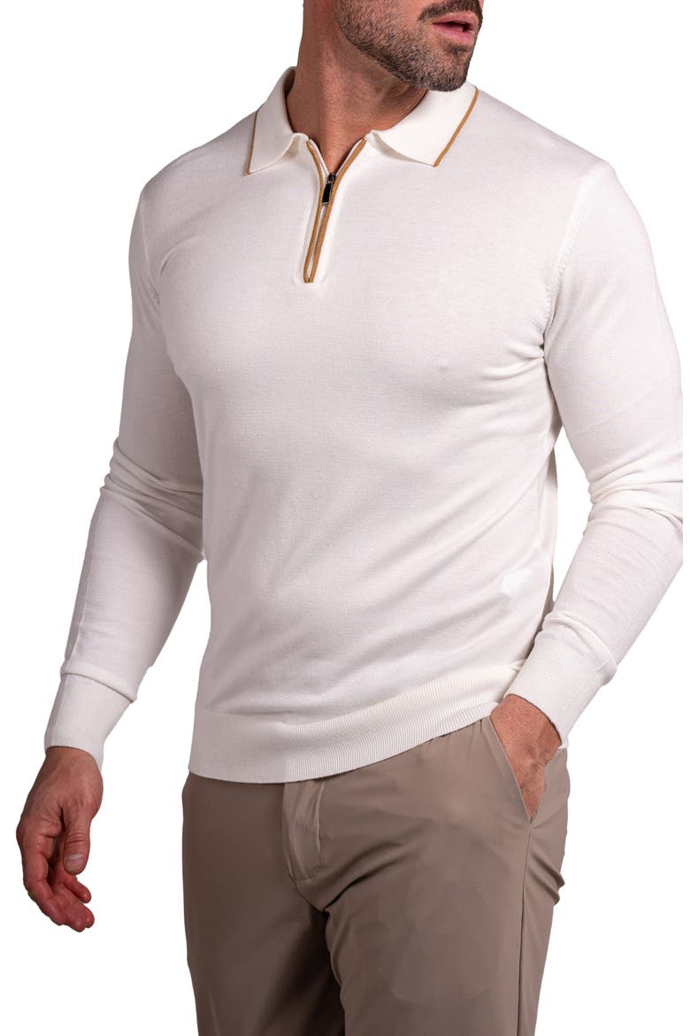 Knitted Passion Quarter Zip Sweater, Alternate, color, WHITE