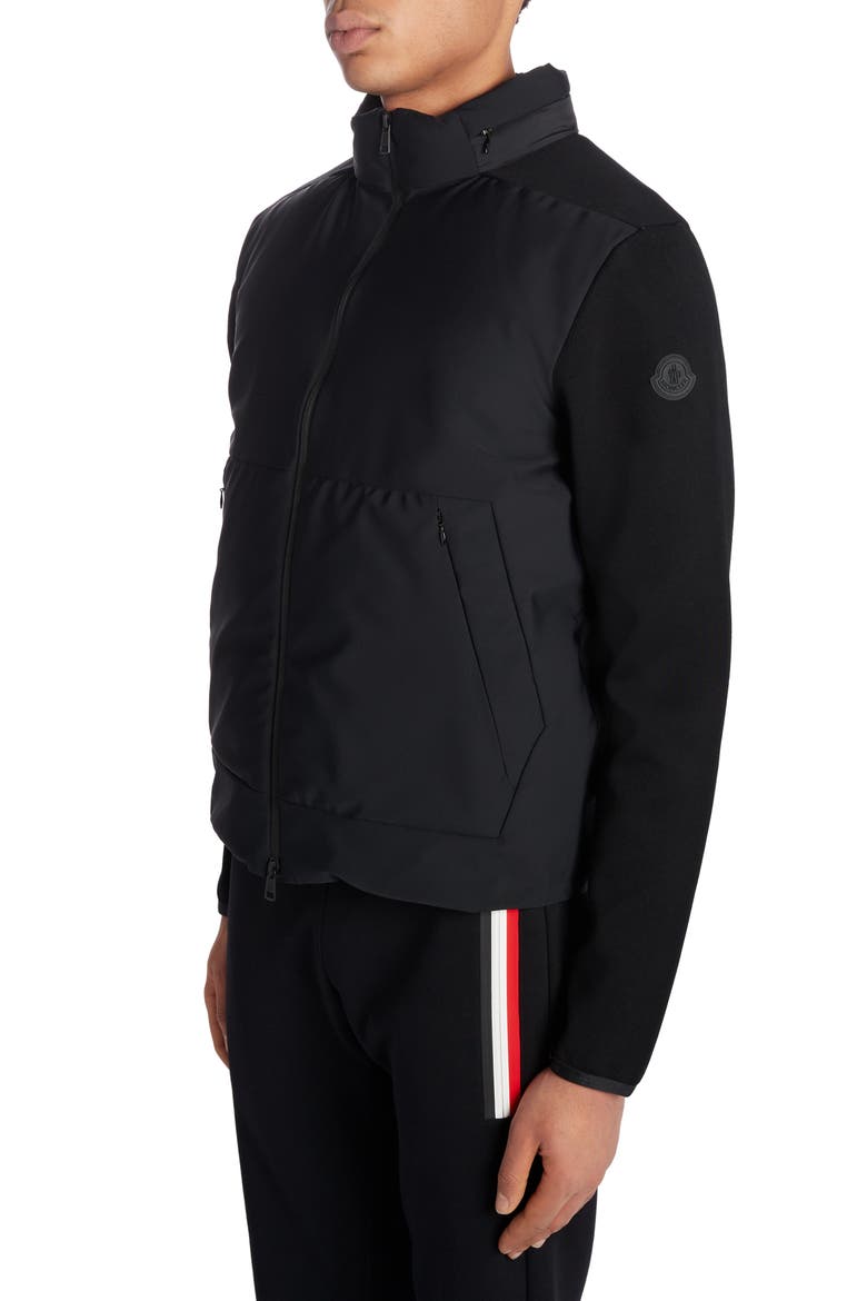 Nylon Front Tricot Jacket, Main, color, BLACK