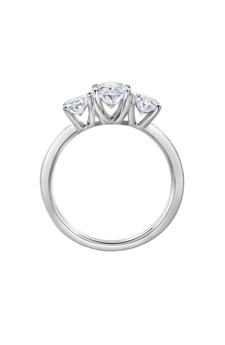 LuvMyJewelry Delila 14K Gold Oval Cut Lab Grown Diamond Trinity Ring - 2 ct, Alternate, color, 14K White Gold