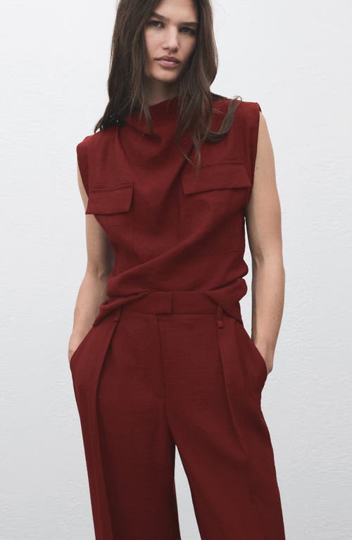 Mango Pleated Straight Fit Pants In Multi