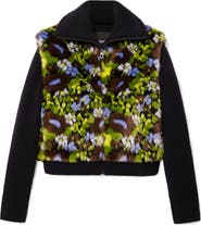 Desigual Lyon Faux Fur Mixed Media Knit Jacket