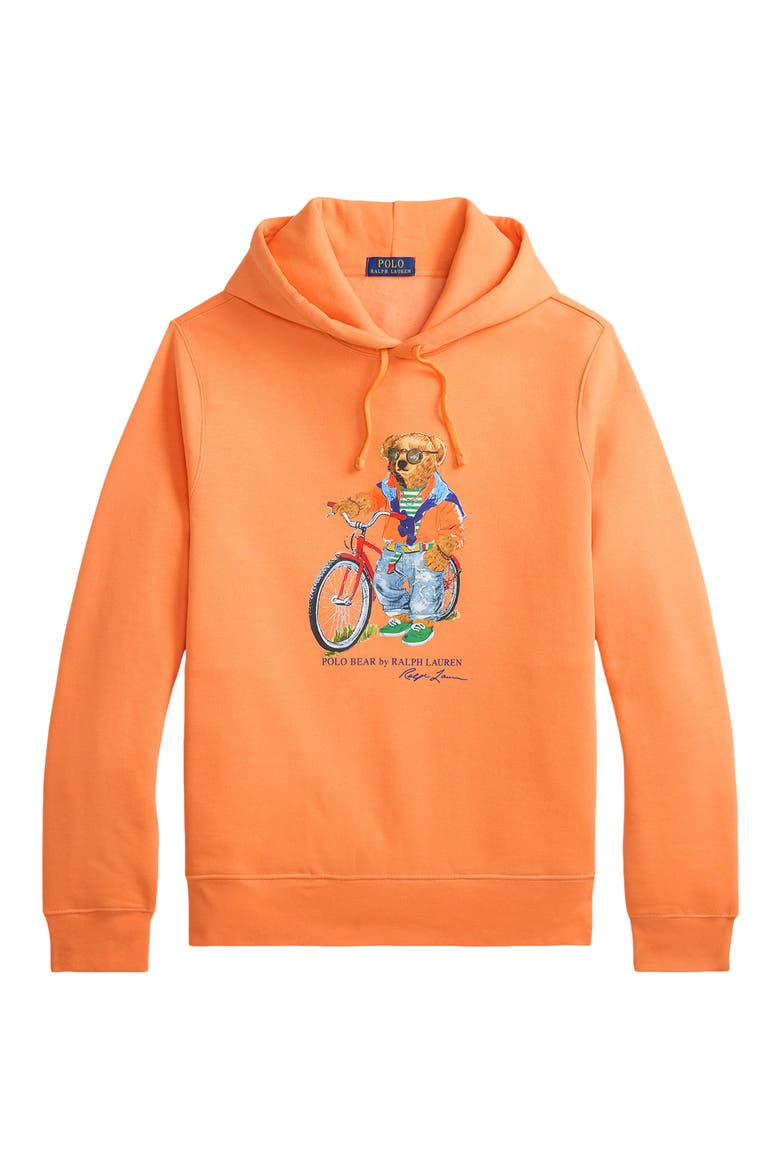 Polo Bear Fleece Graphic Hoodie, Alternate, color, POPPY-SUMMER BEAR