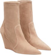 Stuart Weitzman Stuart Wedge 85 Pointed Toe Sock Bootie