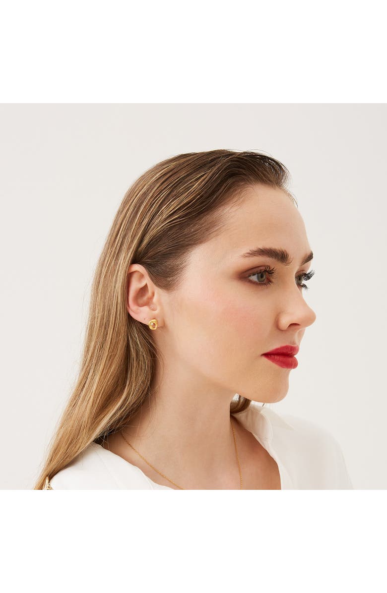 Spero London Dripping Molten Natural Textured Sterling Silver Authentic Earrings, Alternate, color, Gold