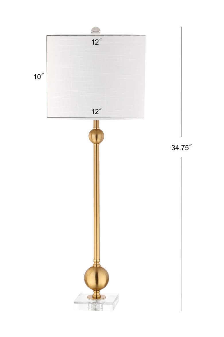 Hollis 34" Metal LED Table Lamp, Brass with Crystal Base, Alternate, color, Brass