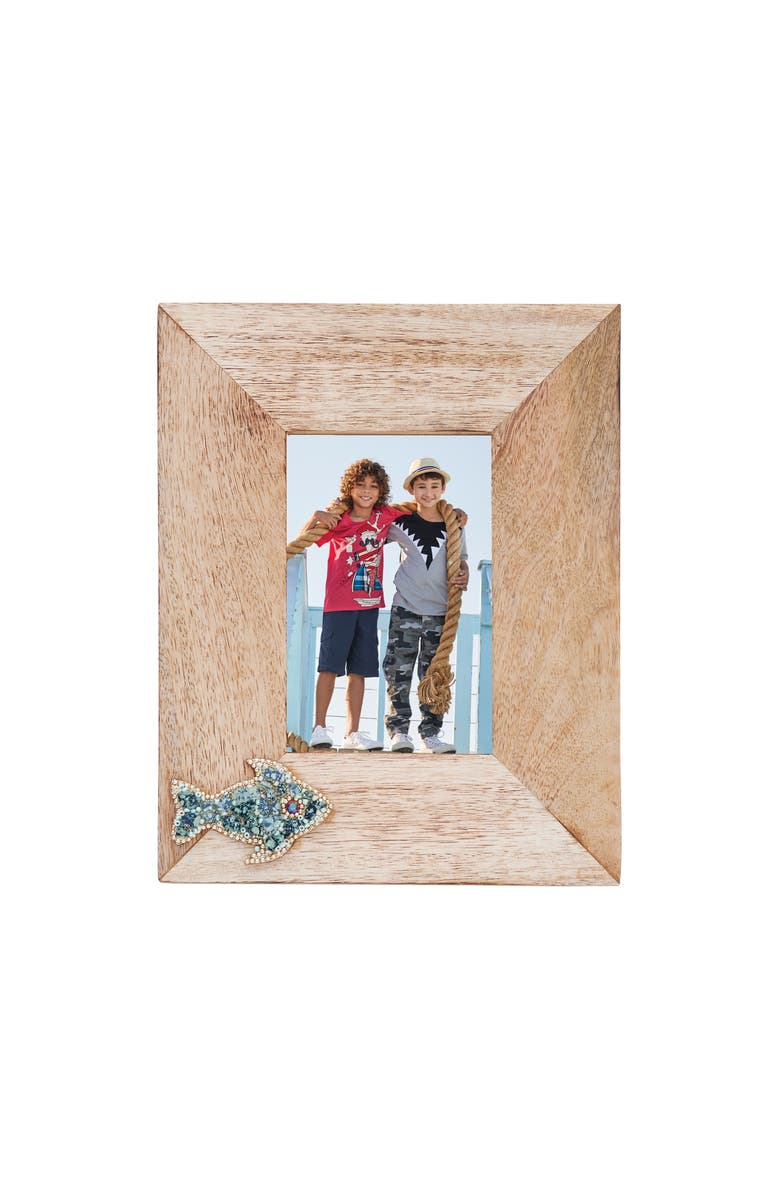 Beachcombers 4X6 Beaded Fish Frame, Main, color, Brown