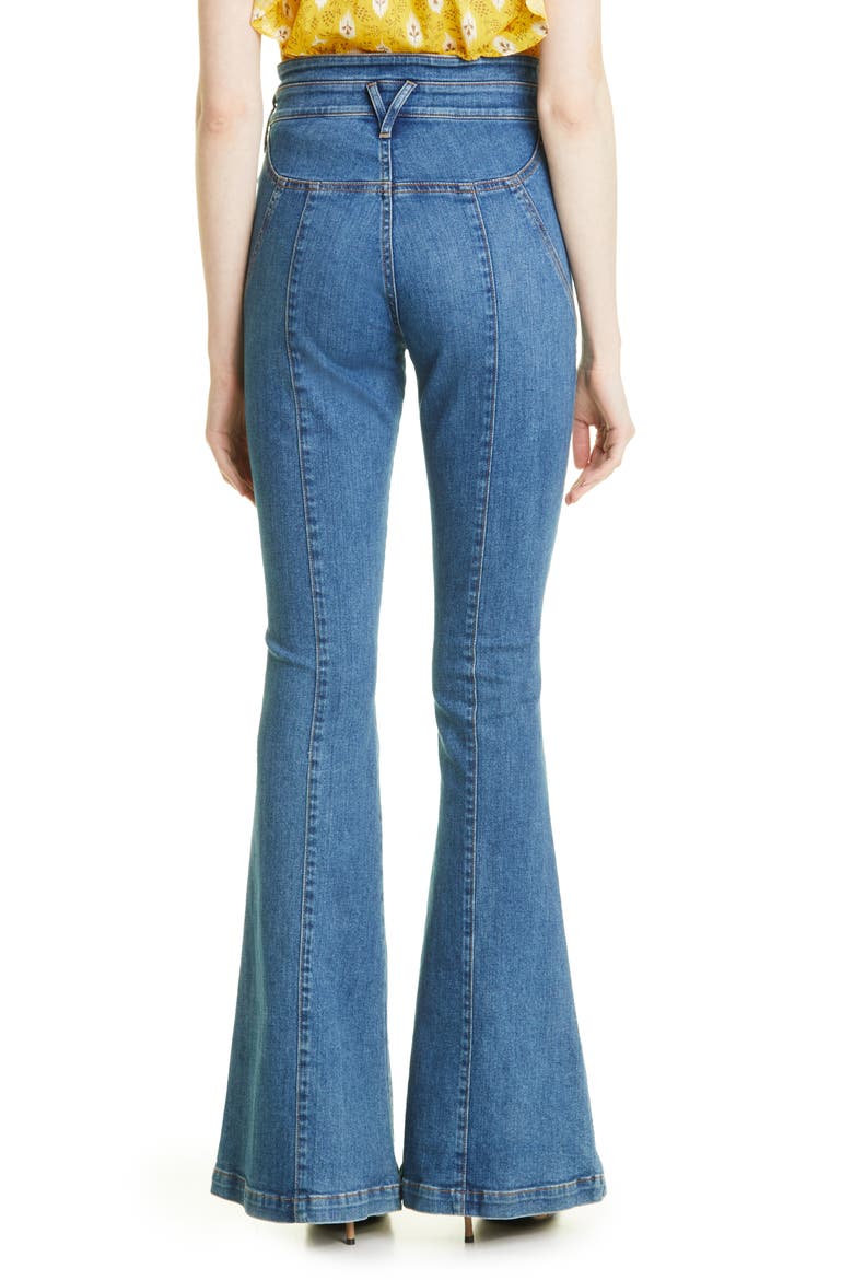 Sheridan Bell Bottom Jeans, Alternate, color, CORNFLOWER