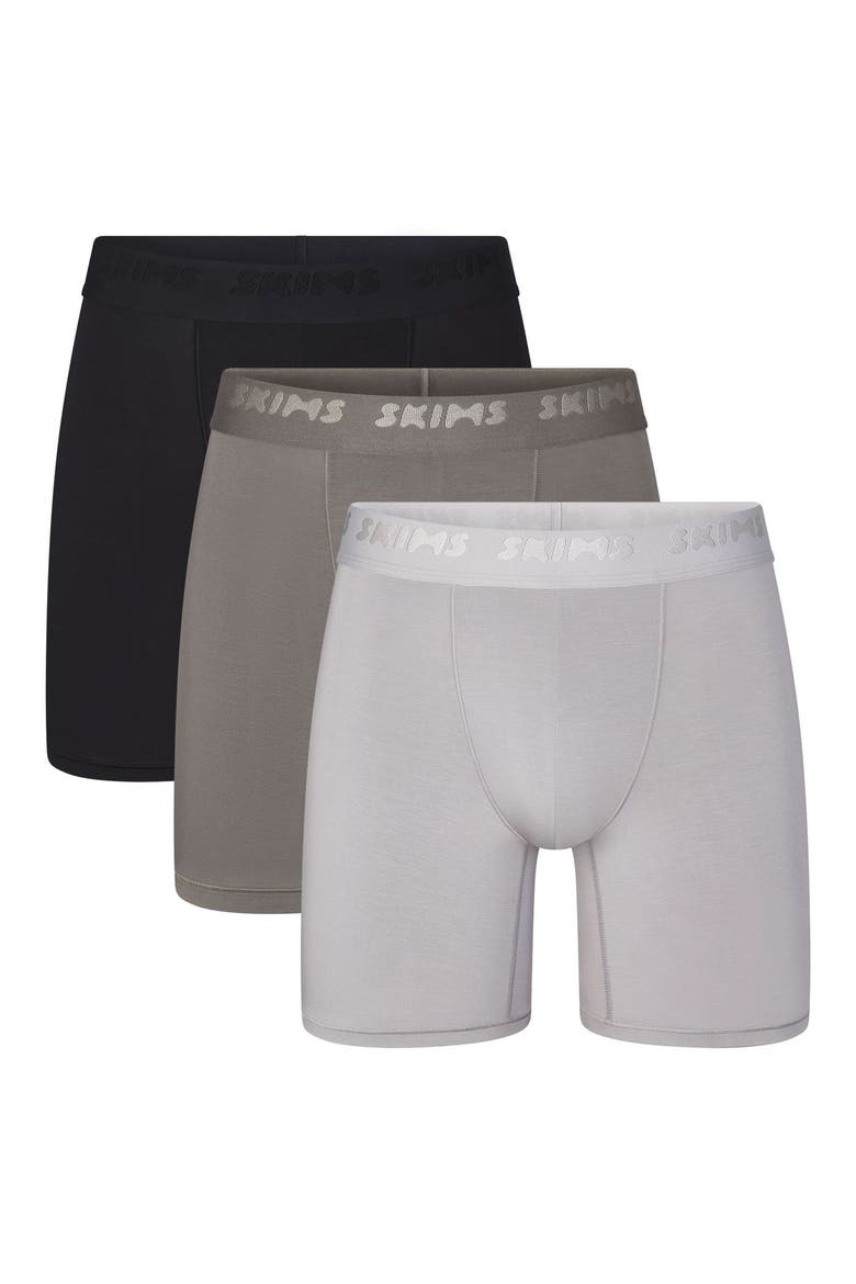 Assorted 3-Pack 5-Inch Stretch Modal Boxer Briefs, Main, color, GUNMETAL MULTI