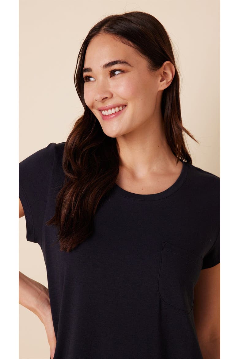 Pima Knit Short Sleeved Sleep Shirt, Alternate, color, Classic Midnight