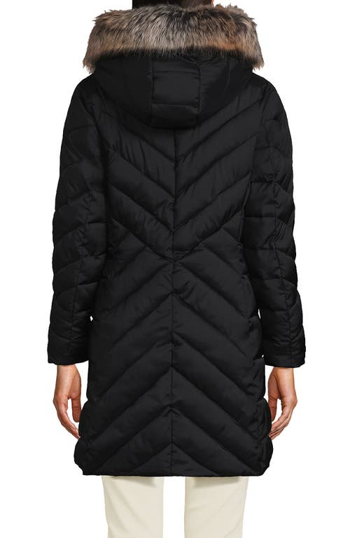 Lands' End Insulated Cozy Fleece Lined Primaloft Coat In Black
