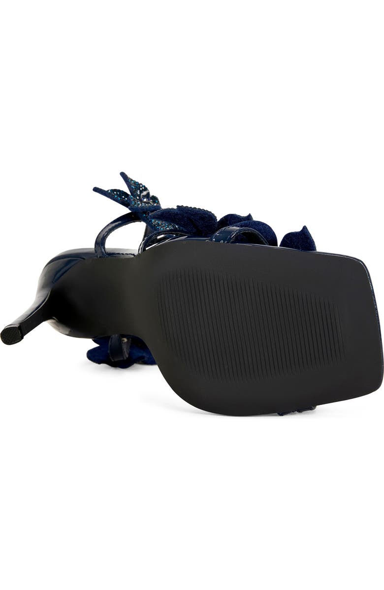 AZALEA WANG Romi Floral Ankle Strap Sandal, Alternate, color, Navy