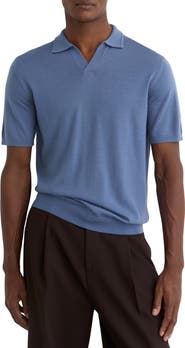 Reiss Duchie Short Sleeve Wool Polo Sweater