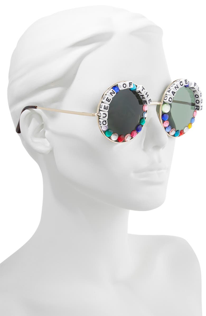 Rad + Refined Queen Of The Dance Floor Round Sunglasses, Alternate, color, 