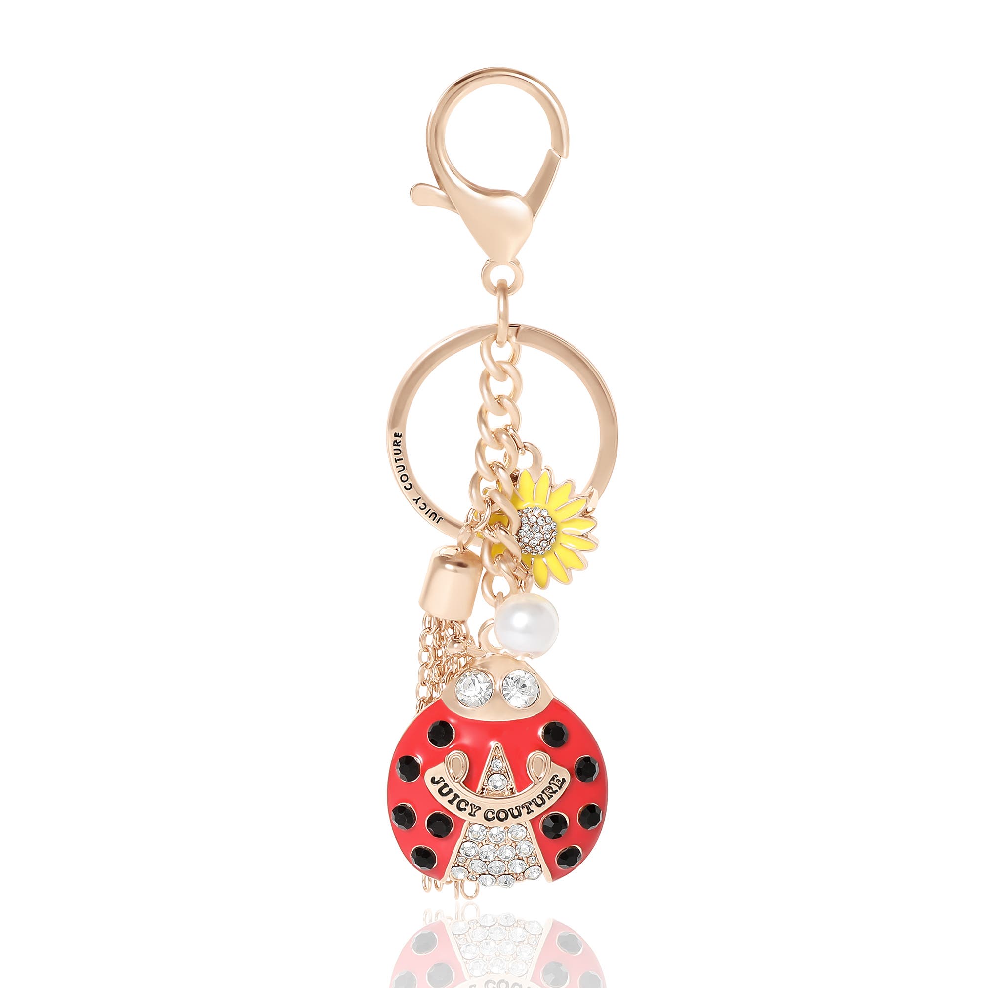 Juicy Couture Lucky Ladybug Charm Travel Keychain, Main, color, Red, Gold