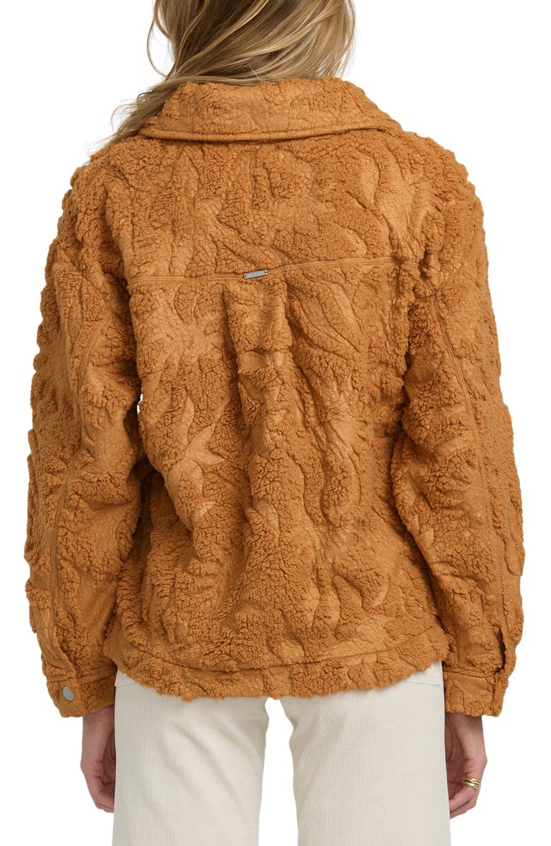 Billabong Sundown High Pile Fleece Shacket, Alternate, color, Camel
