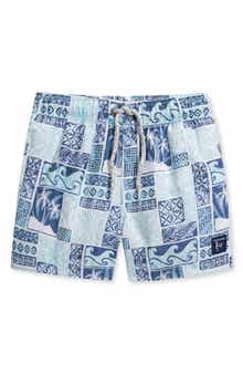THE ENDLESS SUMMER Kids' Palm Print Swim Trunks