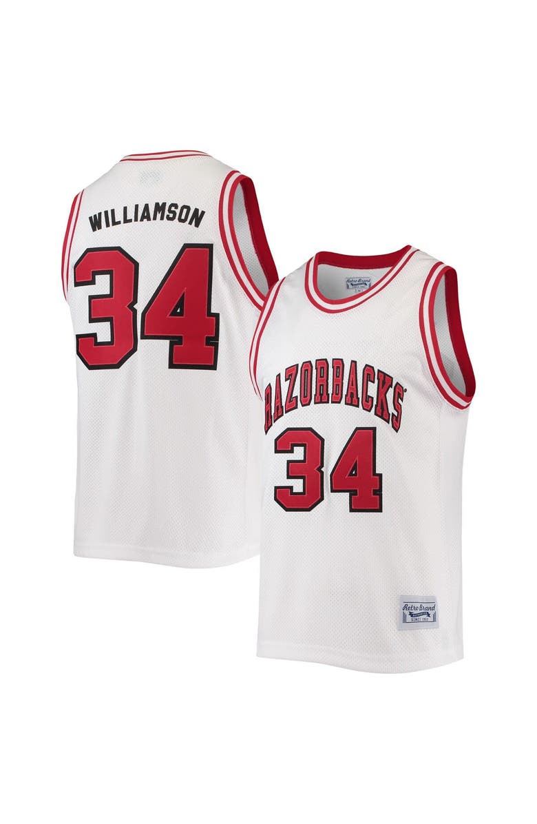 Retro Brand Men's Original Retro Brand Corliss Williamson White Arkansas Razorbacks Alumni Commemorative Classic Basketball Jersey, Main, color,