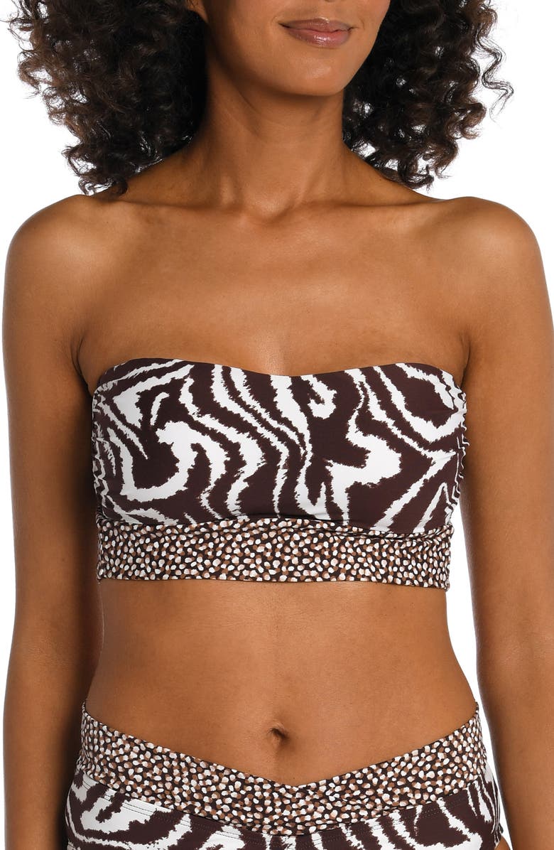 La Blanca Fierce Bandeau Midkini Swim Top, Alternate, color,