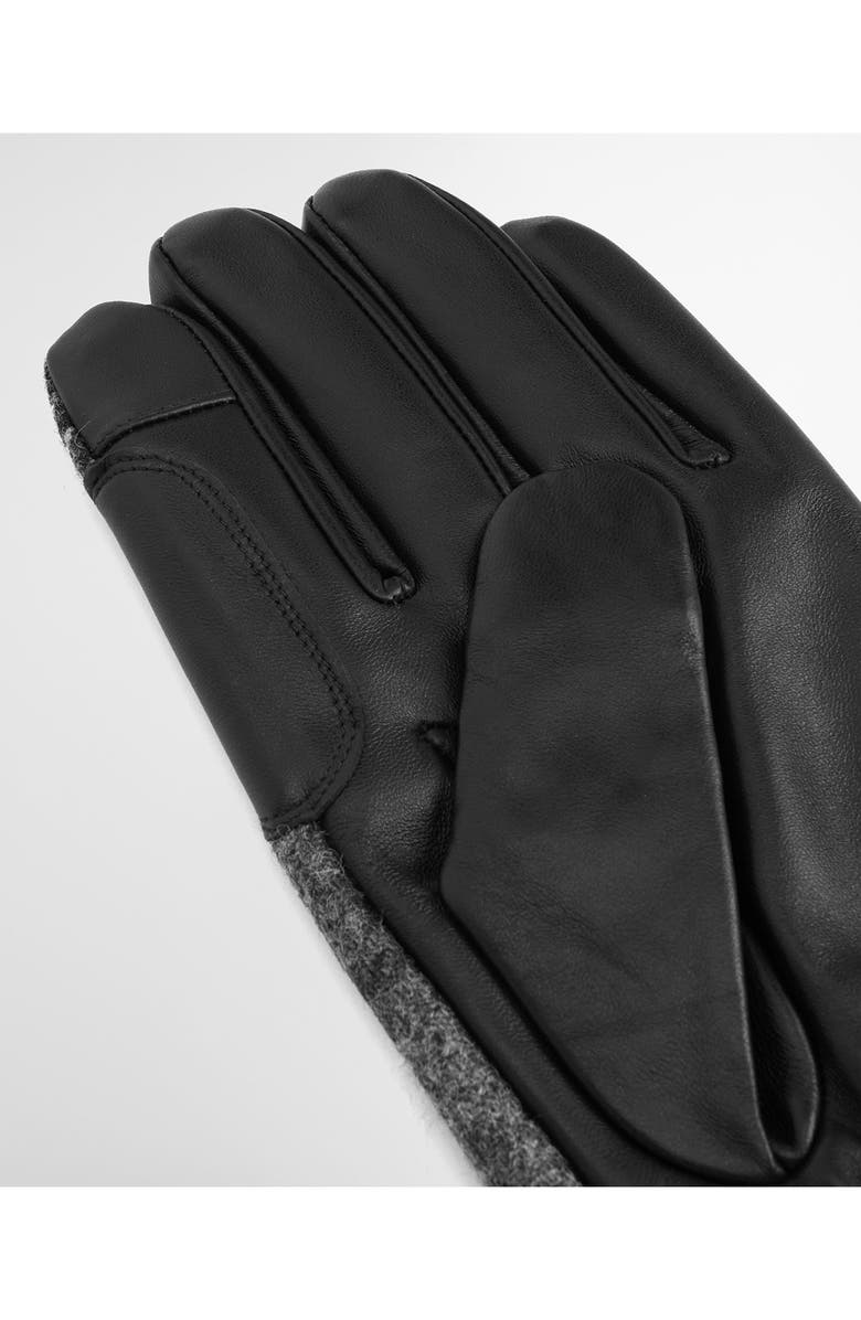 Barbour Newbrough Waterproof Tartan Mixed Media Gloves, Alternate, color, Black/ Grey